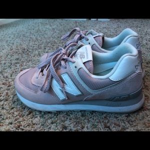 new balance 574 suede trainer sneakers